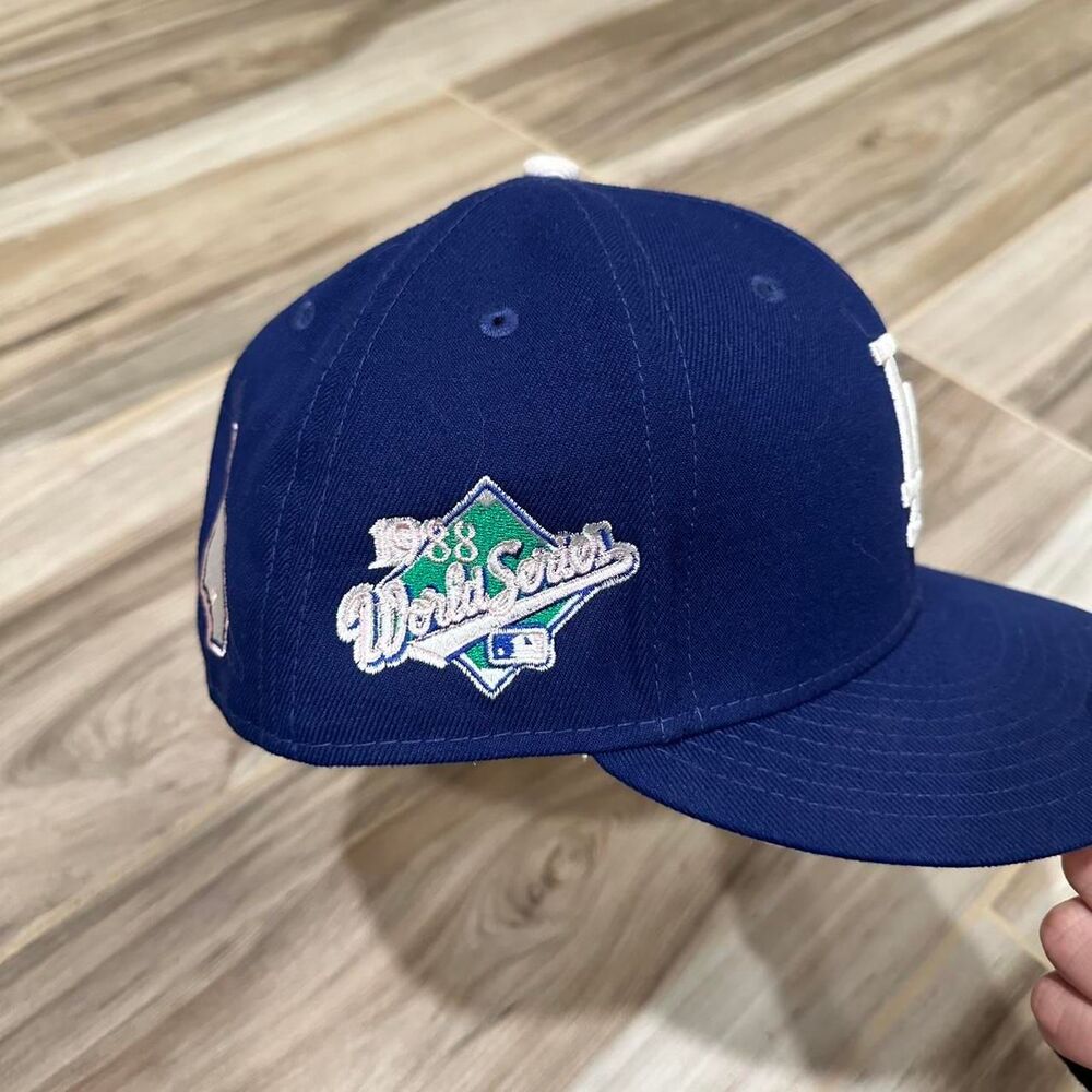 Men's Blue New Era 59Fifty LA Dodgers fitted cap 1988 world series size 7 1/4 - Picture 4 of 7